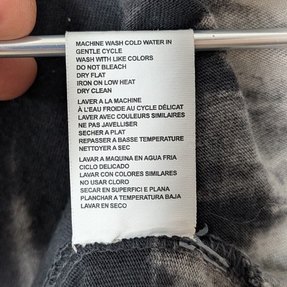 Saturday Sunday By Anthropologie Black Tie-Dye Midi Cotton Blend Dress Sz XL - Picture 7 of 14